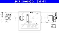 Bremsschlauch Vorderachse ATE 24.5111-0496.3