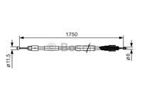 BOSCH Handbremsseil 1 987 482 018 Bremsseil,Seilzug Feststellbremse VW,PORSCHE,TOUAREG 7LA, 7L6, 7L7,CAYENNE 955