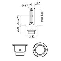 Gloeilamp, verstraler, Gloeilamp, koplamp, Gloeilamp PHILIPS, Spanning (Volt)42V