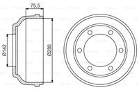 BOSCH Bremstrommel 0 986 477 195  FORD,TRANSIT Kasten FA_ _,TRANSIT Bus FD_ _, FB_ _, FS_ _, FZ_ _, FC_ _,TRANSIT Pritsche/Fahrgestell FM_ _, FN_ _