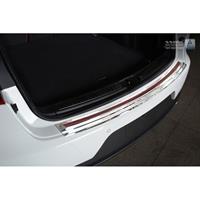 RVS AchterbumperprotectorDeluxe' Porsche Macan 2014- Chroom/Rood-Zwart Carbon
