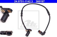 ATE ABS Sensor 24.0751-1142.3 Drehzahlsensor,Raddrehzahl Sensor MERCEDES-BENZ,C-CLASS W202,SLK R170,CLK C208,C-CLASS Kombi S202,CLK Cabriolet A208