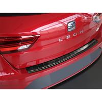 Zwart RVS Achterbumperprotector Seat Leon (5F) ST 2013-2017 & 2017-RIbs'