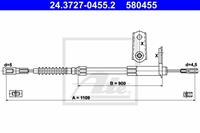 ATE Handbremsseil 24.3727-0455.2 Bremsseil,Seilzug Feststellbremse MERCEDES-BENZ,S-CLASS W140,S-CLASS Coupe C140