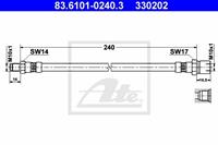 ATE Bremsschläuche VW,PORSCHE,FERRARI 83.6101-0240.3 127838,69535263100,695352631 Bremsschlauch