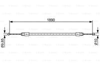 BOSCH Handbremsseil 1 987 482 444 Bremsseil,Seilzug Feststellbremse VW,AUDI,TOUAREG 7LA, 7L6, 7L7,Q7 4L