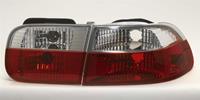 Set Achterlichten Honda Coupe/Sedan 1992-1995 - Rood/Kristal
