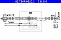 Bremsschlauch Vorderachse ATE 83.7847-0620.3