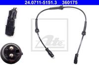 ATE ABS Sensor 24.0711-5151.3 Drehzahlsensor,Raddrehzahl Sensor RENAULT,SCÉNIC II JM0/1_,MEGANE II Kombi KM0/1_,MEGANE II Coupé-Cabriolet EM0/1_