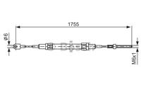 BOSCH Handbremsseil 1 987 477 071 Bremsseil,Seilzug Feststellbremse BMW,5 E34,5 Touring E34