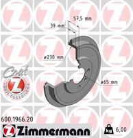 Bremstrommel Hinterachse Zimmermann 600.1966.20