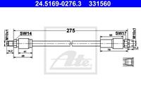 Bremsschlauch Hinterachse ATE 24.5169-0276.3