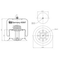 febibilstein Federbalg, Luftfederung Nachlaufachse Vorlaufachse Febi Bilstein 45897