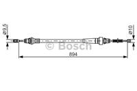 BOSCH Handbremsseil 1 987 482 365 Bremsseil,Seilzug Feststellbremse JEEP,CHEROKEE XJ