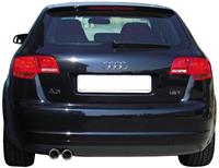 100% RVS Sportuitlaat Audi A3 8P 1.8TFSi (160pk) 5/2005- 2x80mm