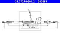 Seilzug, Feststellbremse hinten links ATE 24.3727-0681.2