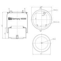 febibilstein Federbalg, Luftfederung Hinterachse Febi Bilstein 45099