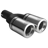 Ulter Sport Uitlaatsierstuk - Dubbel Rond Ø80mm Type 2 - Lengte 200mm - Montage ->50mm - RVS