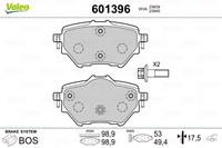 Valeo Bremsbeläge 601396 Bremsklötze,Scheibenbremsbelag OPEL,PEUGEOT,CITROËN,GRANDLAND X A18,308 SW,308 II,308 SW II,3008 SUV,C4 Grand Picasso II
