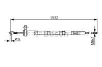 BOSCH Handbremsseil 1 987 477 346 Bremsseil,Seilzug Feststellbremse VOLVO,240 Kombi P245,240 P242, P244,260 P262, P264,260 Coupe P262,260 Kombi P265
