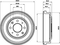 TEXTAR Bremstrommel 94017600  HONDA,ROVER,MG,CIVIC VI Hatchback EJ, EK,CIVIC VI Fastback MA, MB,CIVIC VI Aerodeck MB, MC,CONCERTO HW