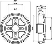 Bremstrommel Hinterachse Textar 94023900