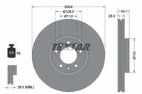 Remschijf PRO TEXTAR 92232303, Vóór, 1 stuk