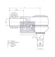 dtspareparts Kogelkop, schakelstang DT 4.60724