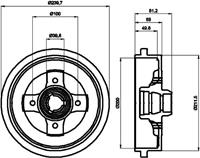 Bremstrommel Hinterachse Textar 94006700