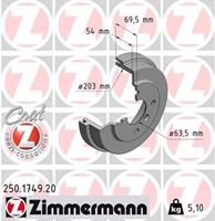 Bremstrommel Hinterachse Zimmermann 250.1749.20