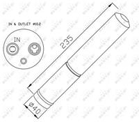 Droger, airconditioning EASY FIT NRF, Diameter (mm)40mm, u.a. für Peugeot, Infiniti, Subaru, Mazda, Mitsubishi, Nissan, Renault, Citroën, Honda