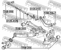 FEBEST Querlenkerlager TAB-TSL7 Querlenkerbuchse,Querlenkergummi TOYOTA,LEXUS,AVENSIS Kombi T25,COROLLA Verso ZER_, ZZE12_, R1_