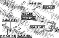 FEBEST Lagerbuchse, Querlenker SAB-B12R1  SUBARU,LEGACY IV Station Wagon BL, BP, B13_,LEGACY III Station Wagon BE, BH,IMPREZA Stufenheck GC