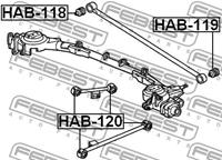 Lagerung, Lenker Hinterachse unten Febest HAB-120