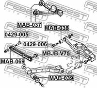 FEBEST Querlenkerlager MAB-038 Querlenkerbuchse,Querlenkergummi MITSUBISHI,PAJERO III V7_W, V6_W,PAJERO IV V8_W, V9_W,PAJERO IV Van V90, V80