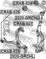 Lagerung, Lenker Vorderachse mitte unten Febest CRAB-025
