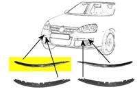 Volkswagen BUMPERLIJST RECHTS BUMPER Lijst Boven Chroom