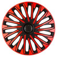 4-Delige Wieldoppenset Soho 16-inch zwart/rood