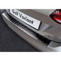 Zwart RVS Achterbumperprotector passend voor Volkswagen Golf VII Variant Facelift 2017-Ribs'