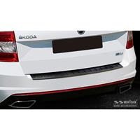 Zwart RVS Achterbumperprotector passend voor Skoda Octavia III Kombi RS 2013-2016 & FL 2017-Ribs'