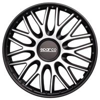 4-Delige Sparco Wieldoppenset Roma 14-inch zilver/zwart