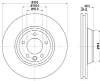 hellapagid PRO High Carbon HELLA PAGID, Remschijftype: Binnen geventileerd, Inbouwplaats: Links, u.a. für Audi, Porsche, VW