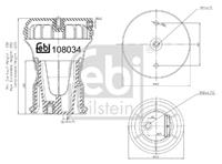 febibilstein Federbalg, Luftfederung Hinterachse Febi Bilstein 108034