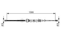 BOSCH Handbremsseil 1 987 482 266 Bremsseil,Seilzug Feststellbremse VW,SKODA,SEAT,Polo Schrägheck (6R1, 6C1),POLO Van (6R)