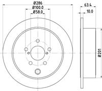 hellapagid Bremsscheibe Hinterachse Hella Pagid 8DD 355 116-421
