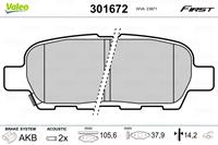 Valeo Remblokken RENAULT,NISSAN,SUZUKI 301672 440608H385,44060AL585,44060AL586 Remblokkenset,Remblokkenset, schijfrem 44060CB10J,44060EG00J,D4060CY025