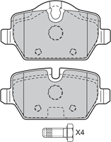 Bremsbelagsatz, Scheibenbremse Hinterachse Valeo 598701