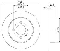Bremsscheibe Hinterachse Hella 8DD 355 105-141