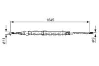 BOSCH Handbremsseil 1 987 482 191 Bremsseil,Seilzug Feststellbremse VW,SKODA,SEAT,POLO 9N_,POLO CLASSIC 6KV2,POLO Stufenheck 9A4,POLO Stufenheck 9N4