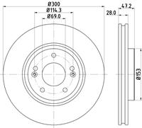 HELLA Remschijven HYUNDAI,KIA 8DD 355 114-511 517123K100,517123K110,517123K150 Remschijf 517123K160,517123K300,51712M0500,517120Z000,517122Y000